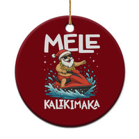 Mele Kalikimaka Hawaiian Xmas Ceramic Ornament Funny Santa Jet Ski Summer Beach Xmas In July - Wonder Print Shop