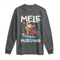 Mele Kalikimaka Hawaiian Christmas Long Sleeve Shirt Funny Santa Jet Ski Summer Beach Xmas In July - Wonder Print Shop