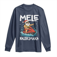 Mele Kalikimaka Hawaiian Christmas Long Sleeve Shirt Funny Santa Jet Ski Summer Beach Xmas In July - Wonder Print Shop