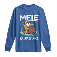 Mele Kalikimaka Hawaiian Christmas Long Sleeve Shirt Funny Santa Jet Ski Summer Beach Xmas In July - Wonder Print Shop