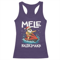 Mele Kalikimaka Hawaiian Christmas Racerback Tank Top Funny Santa Jet Ski Summer Beach Xmas In July - Wonder Print Shop