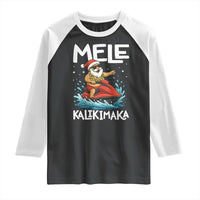 Mele Kalikimaka Hawaiian Christmas Raglan Shirt Funny Santa Jet Ski Summer Beach Xmas In July - Wonder Print Shop