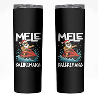 Mele Kalikimaka Hawaiian Christmas Skinny Tumbler Funny Santa Jet Ski Summer Beach Xmas In July - Wonder Print Shop