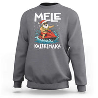 Mele Kalikimaka Hawaiian Christmas Sweatshirt Funny Santa Jet Ski Summer Beach Xmas In July - Wonder Print Shop