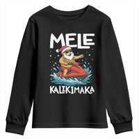 Mele Kalikimaka Hawaiian Christmas Youth Sweatshirt Funny Santa Jet Ski Summer Beach Xmas In July - Wonder Print Shop