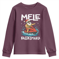 Mele Kalikimaka Hawaiian Christmas Youth Sweatshirt Funny Santa Jet Ski Summer Beach Xmas In July - Wonder Print Shop