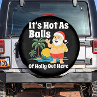 Funny Christmas In July Spare Tire Cover Hot As Balls Santa Summer Party - Wonder Print Shop