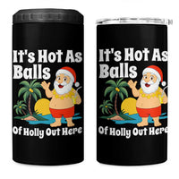 Funny Christmas In July 4 in 1 Can Cooler Tumbler Hot As Balls Santa Summer Party - Wonder Print Shop