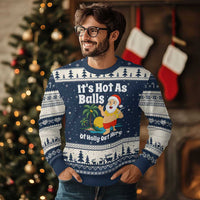 Funny Xmas In July Ugly Christmas Sweater Hot As Balls Santa Summer Party - Wonder Print Shop