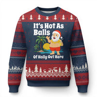 Funny Xmas In July Ugly Christmas Sweater Hot As Balls Santa Summer Party - Wonder Print Shop