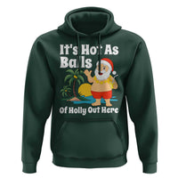 Funny Christmas In July Hoodie Hot As Balls Santa Summer Party - Wonder Print Shop