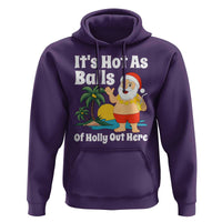 Funny Christmas In July Hoodie Hot As Balls Santa Summer Party - Wonder Print Shop