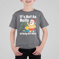 Funny Christmas In July T Shirt For Kid Hot As Balls Santa Summer Party - Wonder Print Shop