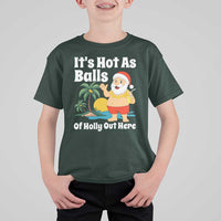 Funny Christmas In July T Shirt For Kid Hot As Balls Santa Summer Party - Wonder Print Shop