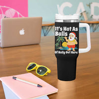 Funny Christmas In July Tumbler With Handle Hot As Balls Santa Summer Party - Wonder Print Shop