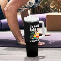 Funny Christmas In July Tumbler With Handle Hot As Balls Santa Summer Party - Wonder Print Shop