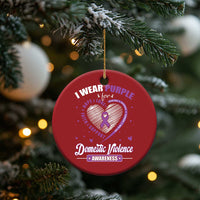 Domestic Violence Awareness Christmas Ornament Purple Ribbon Support Survivor - Wonder Print Shop