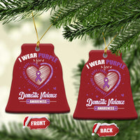 Domestic Violence Awareness Christmas Ornament Purple Ribbon Support Survivor - Wonder Print Shop
