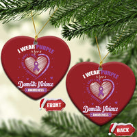 Domestic Violence Awareness Christmas Ornament Purple Ribbon Support Survivor - Wonder Print Shop