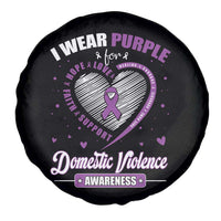 Domestic Violence Awareness Spare Tire Cover Purple Ribbon Support Survivor - Wonder Print Shop