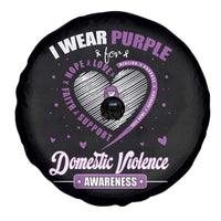Domestic Violence Awareness Spare Tire Cover Purple Ribbon Support Survivor - Wonder Print Shop