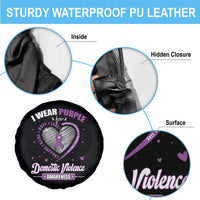 Domestic Violence Awareness Spare Tire Cover Purple Ribbon Support Survivor - Wonder Print Shop