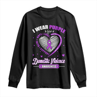 Domestic Violence Awareness Long Sleeve Shirt Purple Ribbon Support Survivor - Wonder Print Shop
