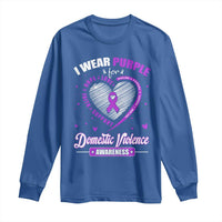Domestic Violence Awareness Long Sleeve Shirt Purple Ribbon Support Survivor - Wonder Print Shop