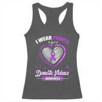 Domestic Violence Awareness Racerback Tank Top Purple Ribbon Support Survivor - Wonder Print Shop