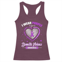 Domestic Violence Awareness Racerback Tank Top Purple Ribbon Support Survivor - Wonder Print Shop