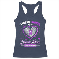 Domestic Violence Awareness Racerback Tank Top Purple Ribbon Support Survivor - Wonder Print Shop