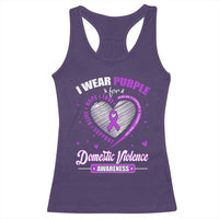 Domestic Violence Awareness Racerback Tank Top Purple Ribbon Support Survivor - Wonder Print Shop