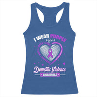 Domestic Violence Awareness Racerback Tank Top Purple Ribbon Support Survivor - Wonder Print Shop