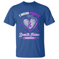 Domestic Violence Awareness T Shirt Purple Ribbon Support Survivor - Wonder Print Shop