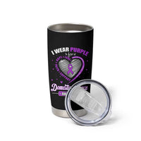 Domestic Violence Awareness Tumbler Cup Purple Ribbon Support Survivor - Wonder Print Shop