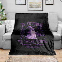 Domestic Violence Awareness Throw Blanket Halloween October Wear Purple Ghost - Wonder Print Shop