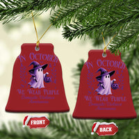 Domestic Violence Awareness Christmas Ornament Halloween October Wear Purple Ghost - Wonder Print Shop