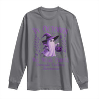 Domestic Violence Awareness Long Sleeve Shirt Halloween October Wear Purple Ghost - Wonder Print Shop
