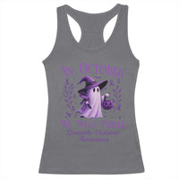 Domestic Violence Awareness Racerback Tank Top Halloween October Wear Purple Ghost - Wonder Print Shop