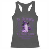 Domestic Violence Awareness Racerback Tank Top Halloween October Wear Purple Ghost - Wonder Print Shop