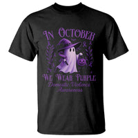 Domestic Violence Awareness T Shirt Halloween October Wear Purple Ghost - Wonder Print Shop