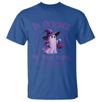Domestic Violence Awareness T Shirt Halloween October Wear Purple Ghost - Wonder Print Shop