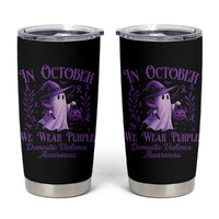Domestic Violence Awareness Tumbler Cup Halloween October Wear Purple Ghost - Wonder Print Shop