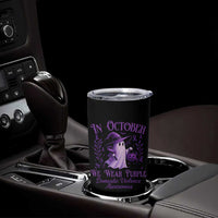 Domestic Violence Awareness Tumbler Cup Halloween October Wear Purple Ghost - Wonder Print Shop