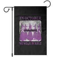 Retro In October We Wear Purple Witch Domestic Violence Awareness Garden Flag - Wonder Print Shop