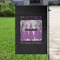 Retro In October We Wear Purple Witch Domestic Violence Awareness Garden Flag - Wonder Print Shop