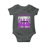Retro In October We Wear Purple Witch Domestic Violence Awareness Baby Onesie - Wonder Print Shop