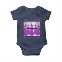 Retro In October We Wear Purple Witch Domestic Violence Awareness Baby Onesie - Wonder Print Shop