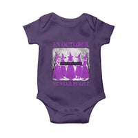 Retro In October We Wear Purple Witch Domestic Violence Awareness Baby Onesie - Wonder Print Shop