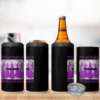 Retro In October We Wear Purple Witch Domestic Violence Awareness 4 in 1 Can Cooler Tumbler - Wonder Print Shop